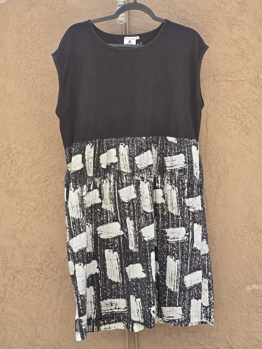 Dignity NOT Charity Women's Black and White 100% Cotton Graphic Print Dress